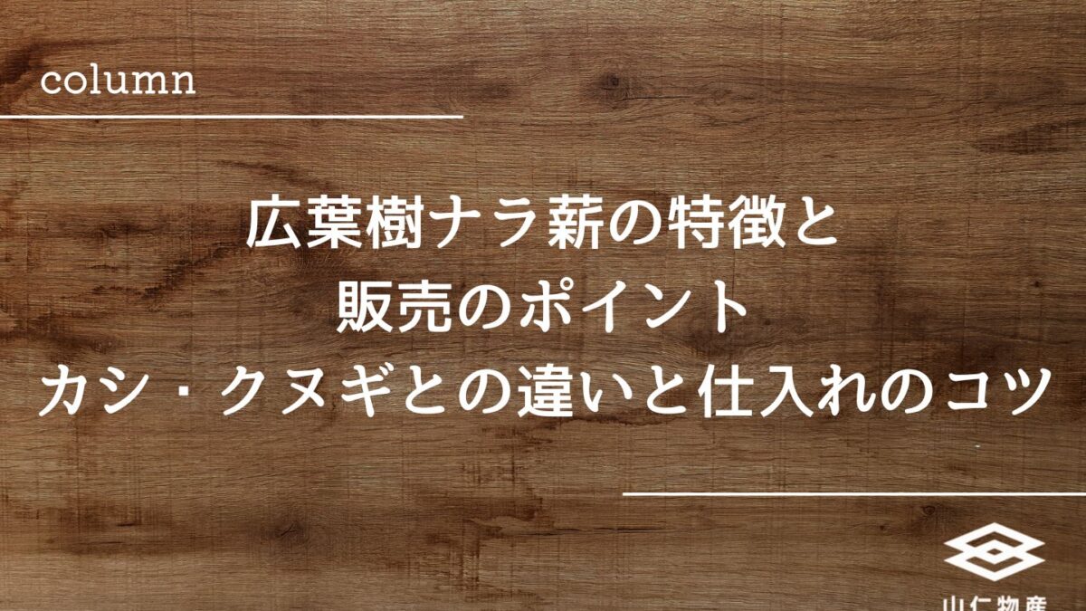 広葉樹ナラ薪の特徴と販売のポイント｜カシ・クヌギとの違いと仕入れのコツ