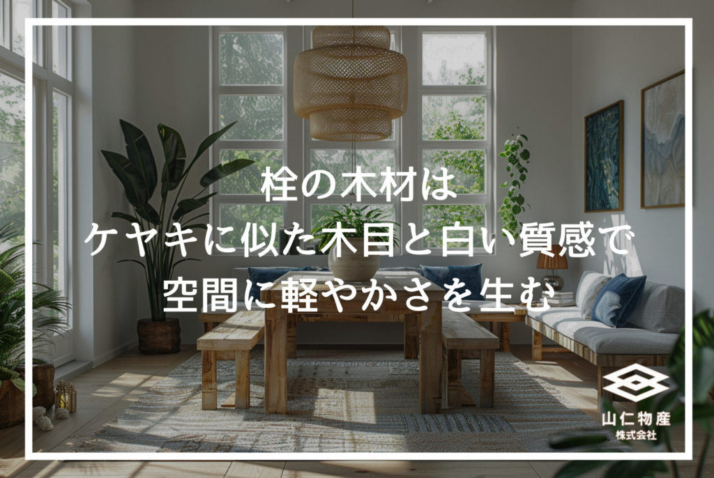 栓の木材を選ぶ理由!ケヤキに似た木目と「白さ」を活かす空間設計