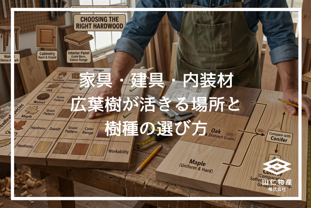 木材の広葉樹とは？針葉樹との違いと樹種別の使い分けを解説