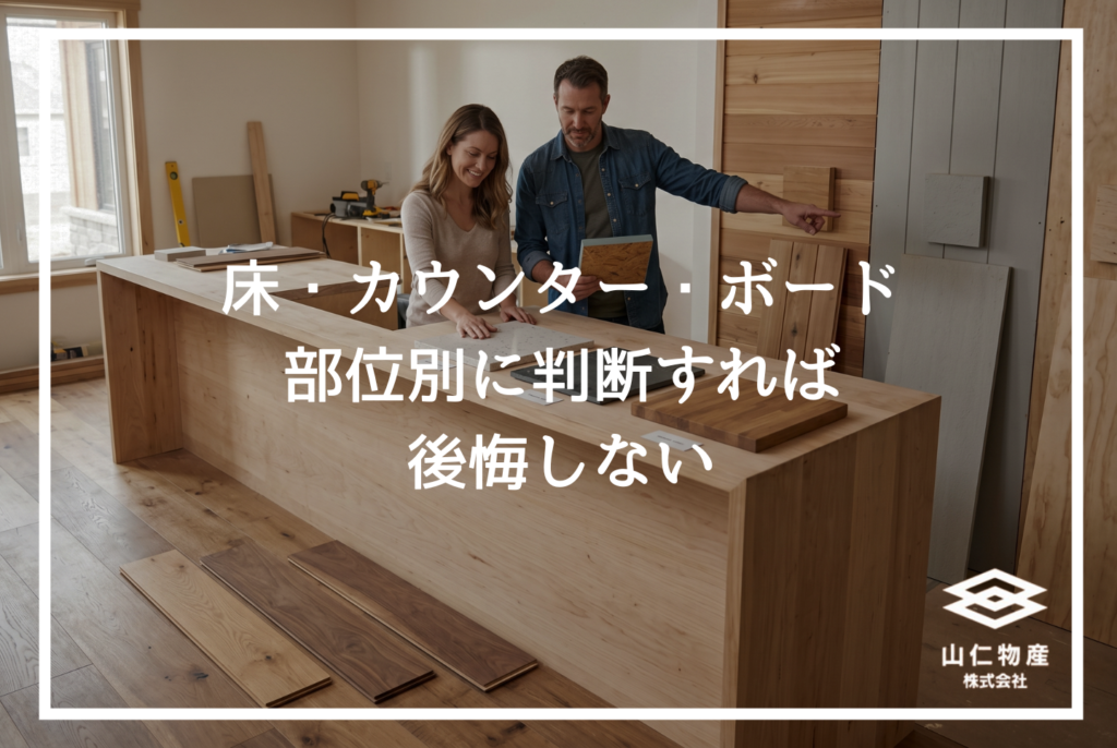 無垢材キッチンは条件次第で使える｜後悔しない部位・樹種・仕上げの選び方