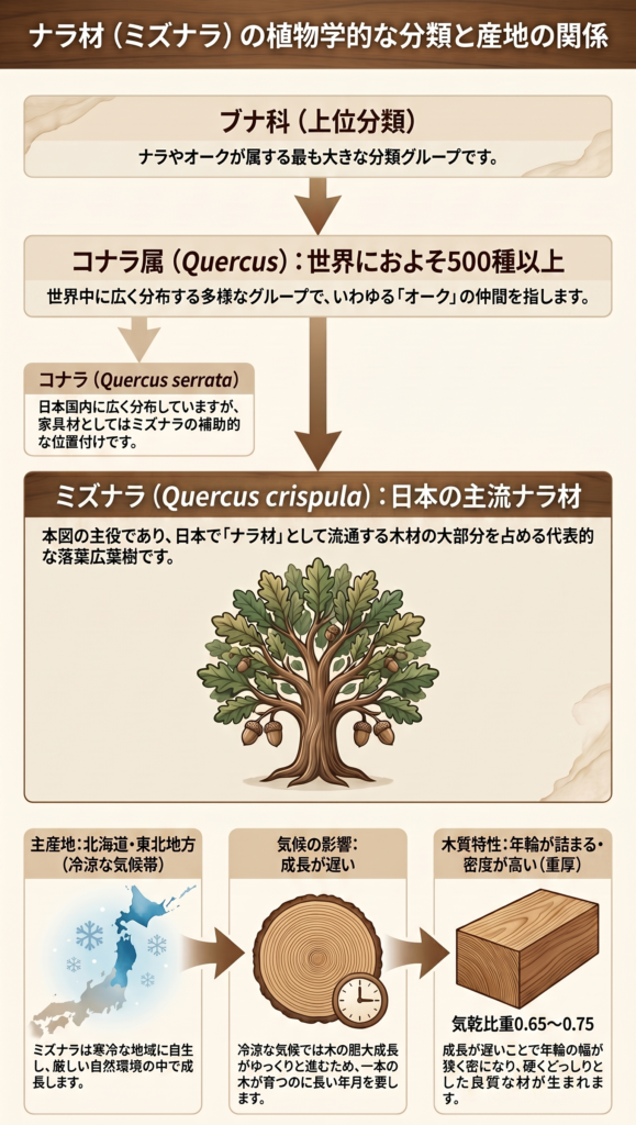 広葉樹ナラ材とは何か？木材のプロが教える特徴・経年変化・選び方の完全ガイド