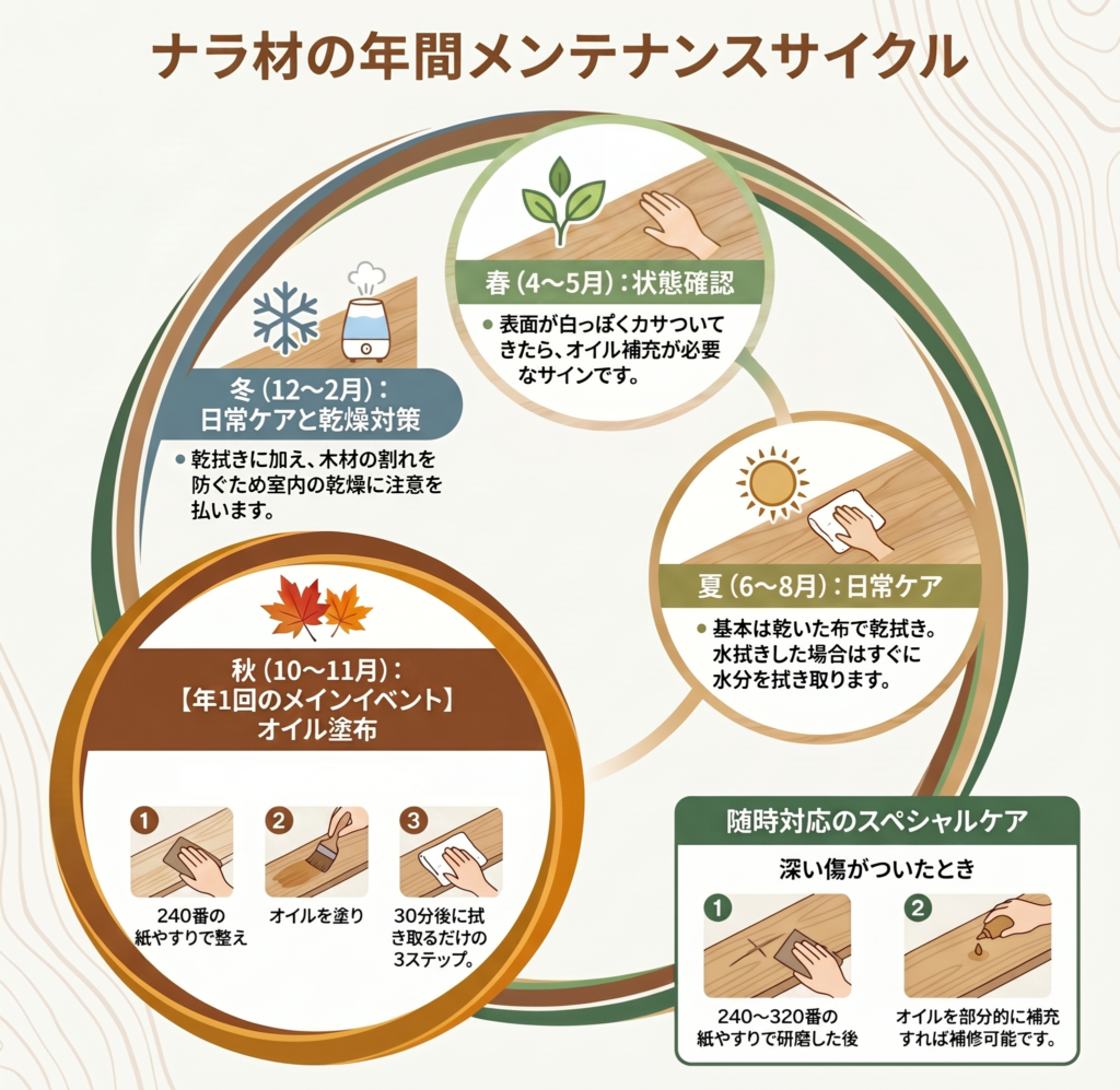 広葉樹ナラ材とは何か？木材のプロが教える特徴・経年変化・選び方の完全ガイド
