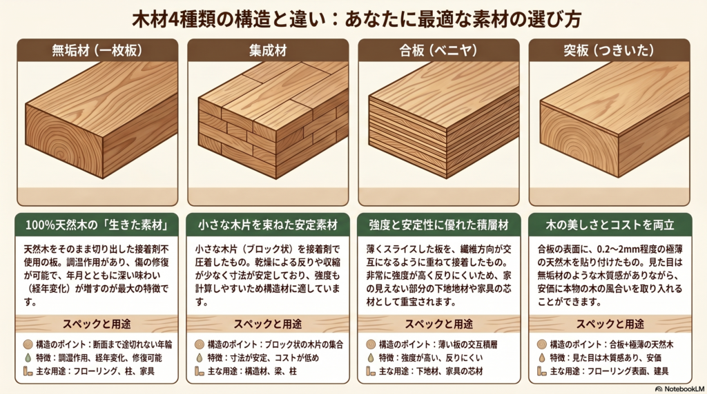 無垢材とは?種類・特徴からプロが教える後悔しない選び方まで完全解説