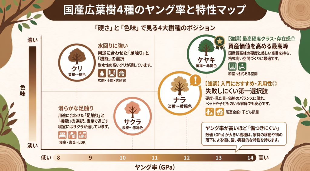 無垢材フローリングの真実|後悔しない選び方と樹種別ガイド
