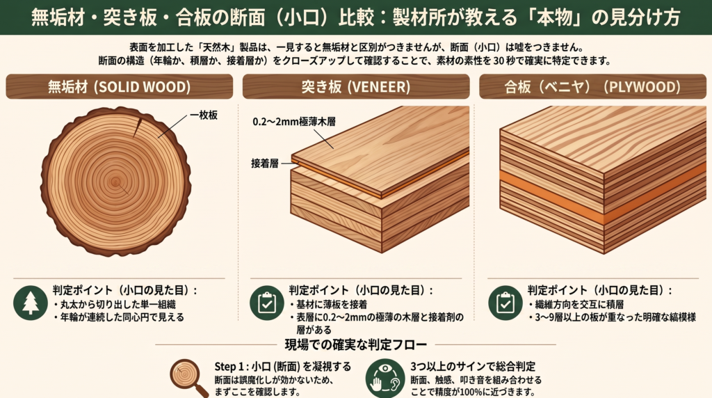 無垢材の見分け方｜製材所が教える断面・五感チェック完全ガイド